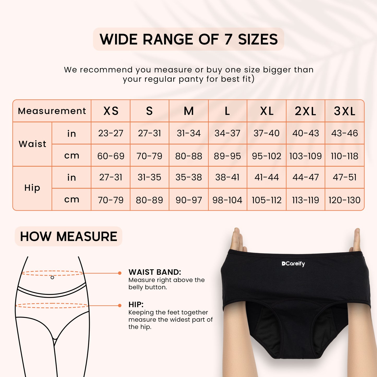 Period Panty Size Chart -  Dcareify