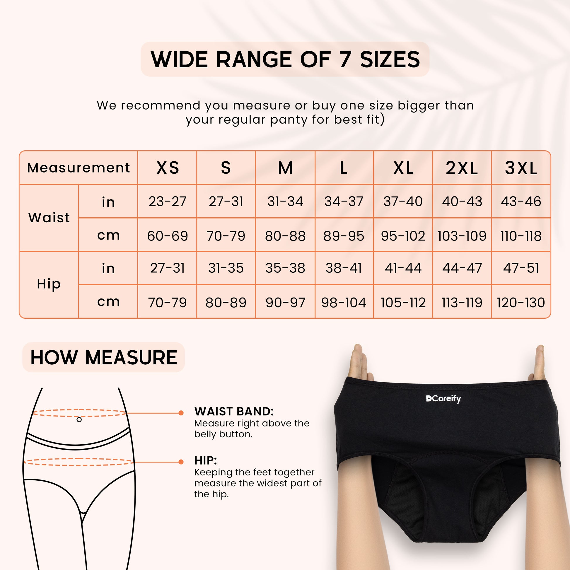 Period Panty Size Chart -  Dcareify